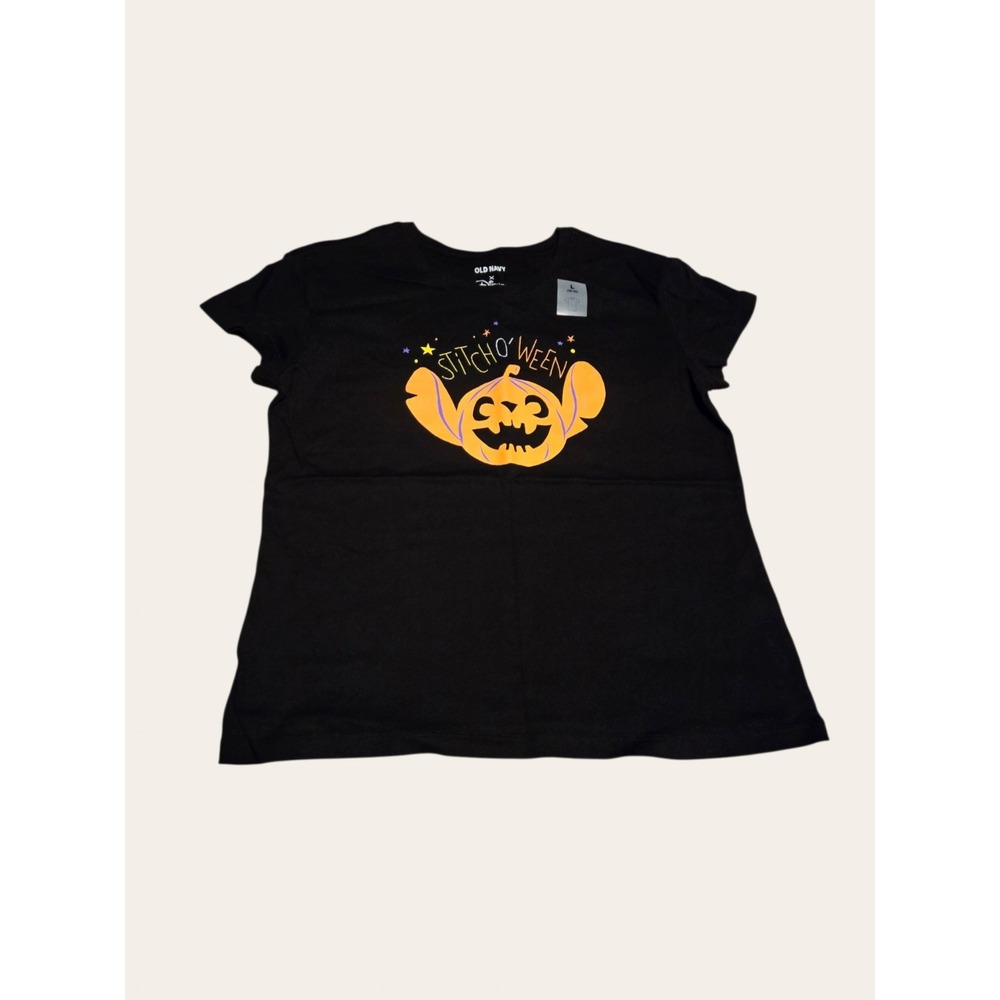 Old Navy Disney Stitch Halloween Girls Black T-Shirt L (10-12)